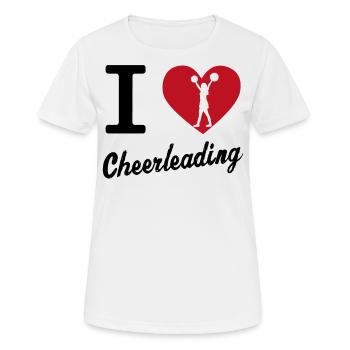 J'aime pom-pom girl disant cadeau - T-shirt respirant Femme - blanc - Devant - AI Model Female 172 dark (172cm)