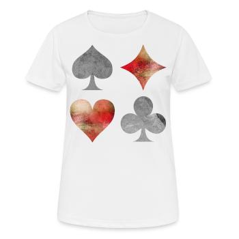 Cartes à jouer cartes jeu de cartes symboles cadeau - T-shirt respirant Femme - blanc - Devant - AI Model Female 172 dark (172cm)