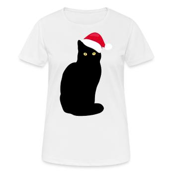 Lustige Katze Weihnachten Geschenk Geschenkidee - Frauen T-Shirt atmungsaktiv - Weiß - Vorne - AI Model Female 172 dark (172cm)