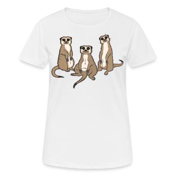 Funny suricate groupe cadeau zoo animaux - T-shirt respirant Femme - blanc - Devant - AI Model Female 172 dark (172cm)