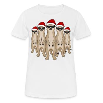 Lustige Erdmännchen Gruppe Weihnachten Geschenk - Frauen T-Shirt atmungsaktiv - Weiß - Vorne - AI Model Female 172 dark (172cm)