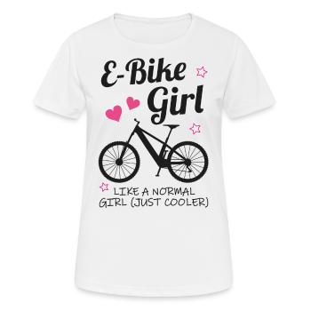 E-Bike Girl fille vélo électrique cadeau - T-shirt respirant Femme - blanc - Devant - AI Model Female 172 dark (172cm)