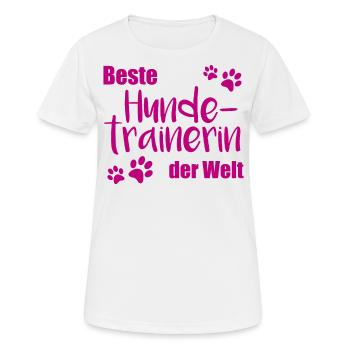Beste Hundetrainerin Hunde Trainerin Geschenk - Frauen T-Shirt atmungsaktiv - Weiß - Vorne - AI Model Female 172 dark (172cm)