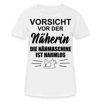 Nähen Nähmaschine Spruch Näherin Lustiges Geschenk - Frauen T-Shirt atmungsaktiv - Weiß - Vorne - AI Model Female 172 dark (172cm)