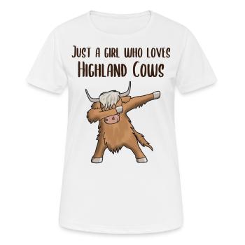 Dabbing cow Scottish highland cattle gift - Women's Breathable T-Shirt - white - Front - AI Model Female 172 dark (172cm)