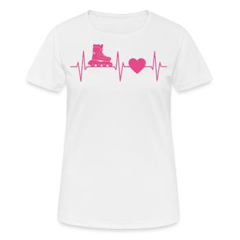 Cadeau Rollerblading Roller EKG ligne coeur - T-shirt respirant Femme - blanc - Devant - AI Model Female 172 dark (172cm)