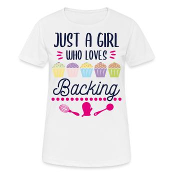 Baking baker confectioner girl saying gift - Women's Breathable T-Shirt - white - Front - AI Model Female 172 dark (172cm)
