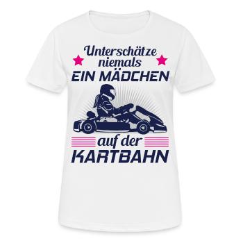 Kart Gokart Kartsport Kartfahrerin Damen Geschenk - Frauen T-Shirt atmungsaktiv - Weiß - Vorne - AI Model Female 172 dark (172cm)