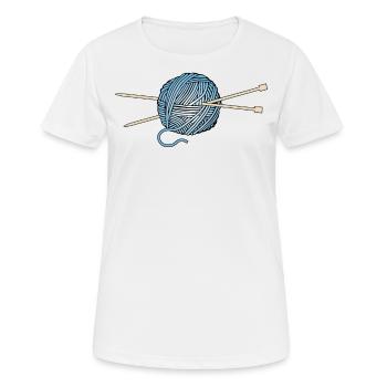 Knitting knitwear yarn wool ball wool gift - Women's Breathable T-Shirt - white - Front - AI Model Female 172 dark (172cm)