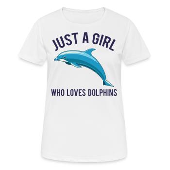 Delfin Delphin Dolphin Wal Cooler Spruch Geschenk - Frauen T-Shirt atmungsaktiv - Weiß - Vorne - AI Model Female 172 dark (172cm)