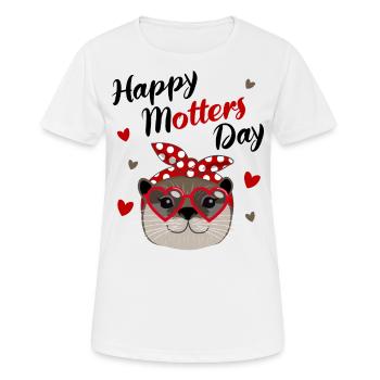 Drôle de loutre cadeau de la fête des mères Mama Marder - T-shirt respirant Femme - blanc - Devant - AI Model Female 172 dark (172cm)