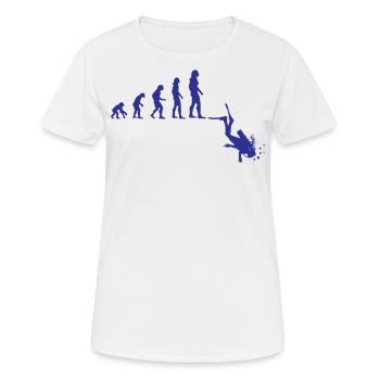 Tauchen Evolution Taucher Mädchen Damen Geschenk - Frauen T-Shirt atmungsaktiv - Weiß - Vorne - AI Model Female 172 dark (172cm)