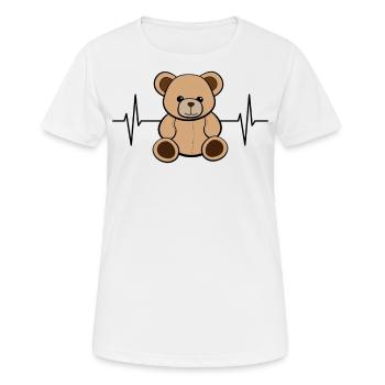 Peluche ours en peluche Teddy Ours en peluche Cadeau - T-shirt respirant Femme - blanc - Devant - AI Model Female 172 dark (172cm)