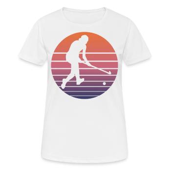 Hockey hockey de hockey rétro rétro cadeau vintage - T-shirt respirant Femme - blanc - Devant - AI Model Female 172 dark (172cm)