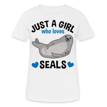 Robbe Seehund Seelöwe Tierliebhaber Damen Mädchen - Frauen T-Shirt atmungsaktiv - Weiß - Vorne - AI Model Female 172 dark (172cm)