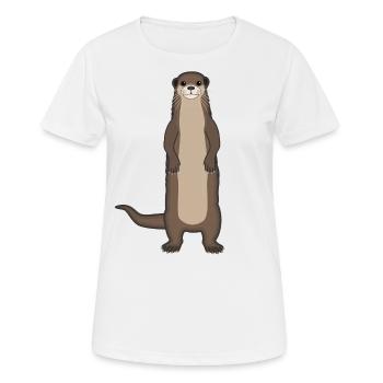 Otter Otter Funny Water Marten Gift - Women's Breathable T-Shirt - white - Front - AI Model Female 172 dark (172cm)