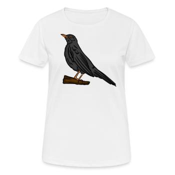 Blackbird Black Thrush Bird Lover Cadeau - T-shirt respirant Femme - blanc - Devant - AI Model Female 172 dark (172cm)