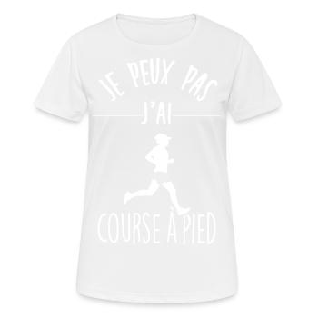Je peux pas j'ai Course à pied - T-shirt respirant Femme - blanc - Devant - AI Model Female 172 dark (172cm)