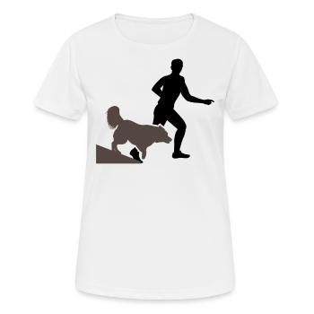 Dressage de chien Éducation canine Cadeau d’école de chien - T-shirt respirant Femme - blanc - Devant - AI Model Female 172 dark (172cm)