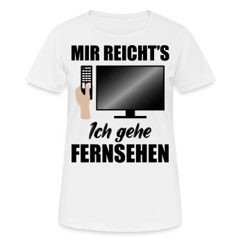 Fernsehen Fernseher TV Kino Filme Spruch Geschenk - Frauen T-Shirt atmungsaktiv - Weiß - Vorne - AI Model Female 172 dark (172cm)