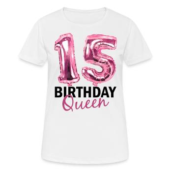 15 Jahre Geburtstag Geschenk Mädchen Ballons Print - Frauen T-Shirt atmungsaktiv - Weiß - Vorne - AI Model Female 172 dark (172cm)