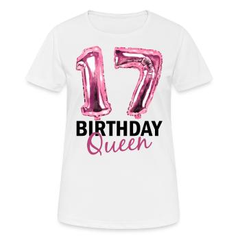 17 Jahre Geburtstag Geschenk Mädchen Ballons Print - Frauen T-Shirt atmungsaktiv - Weiß - Vorne - AI Model Female 172 dark (172cm)