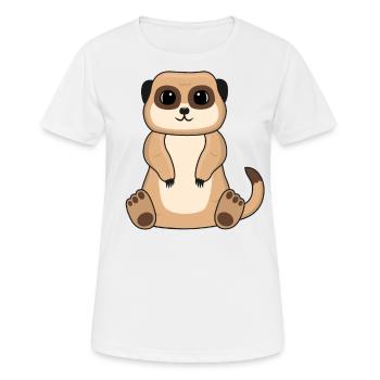 Cadeau d’amoureux des suricates Drôles d’animaux - T-shirt respirant Femme - blanc - Devant - AI Model Female 172 dark (172cm)