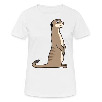 Cadeau d’amoureux des suricates Drôles d’animaux - T-shirt respirant Femme - blanc - Devant - AI Model Female 172 dark (172cm)