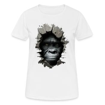 Gorilla im Loch - Frauen T-Shirt atmungsaktiv - Weiß - Vorne - AI Model Female 172 dark (172cm)