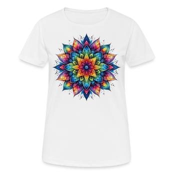 Mandala Harmony rainbow - Women's Breathable T-Shirt - white - Front - AI Model Female 172 dark (172cm)