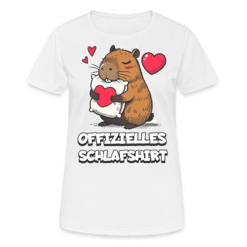 Offizielles Schlafshirt - Frauen T-Shirt atmungsaktiv - Weiß - Vorne - AI Model Female 172 dark (172cm)