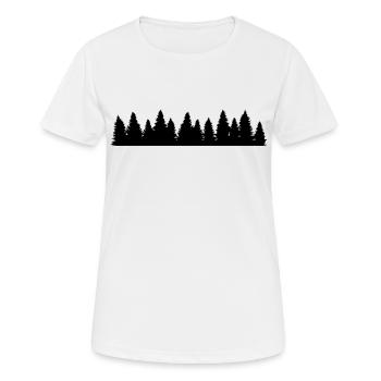 Silhouette de forêt de conifères - T-shirt respirant Femme - blanc - Devant - AI Model Female 172 dark (172cm)