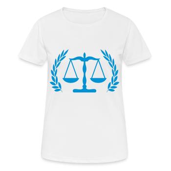 Justice Logo - Women's Breathable T-Shirt - white - Front - AI Model Female 172 dark (172cm)
