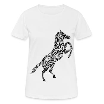 Horse Tribal Tattoo - Women's Breathable T-Shirt - white - Front - AI Model Female 172 dark (172cm)
