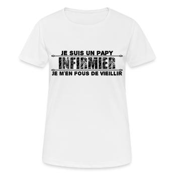 je suis un papy infirmier cadeau pour mon papy. - T-shirt respirant Femme - blanc - Devant - AI Model Female 172 dark (172cm)