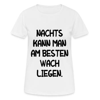Müde Schlaflos Wach Bleiben Mitarbeiter Geschenk - Frauen T-Shirt atmungsaktiv - Weiß - Vorne - AI Model Female 172 dark (172cm)
