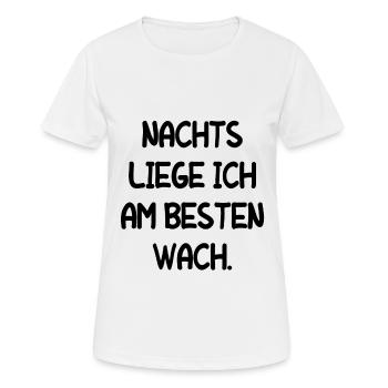 Müde Schlaflos Wach Bleiben Mitarbeiter Geschenk - Frauen T-Shirt atmungsaktiv - Weiß - Vorne - AI Model Female 172 dark (172cm)
