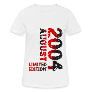 2004 August Limited Edition 19. Geburtstag Outfit - Frauen T-Shirt atmungsaktiv - Weiß - Vorne - AI Model Female 172 dark (172cm)
