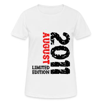 2011 August Limited Edition 12. Geburtstag Outfit - Frauen T-Shirt atmungsaktiv - Weiß - Vorne - AI Model Female 172 dark (172cm)
