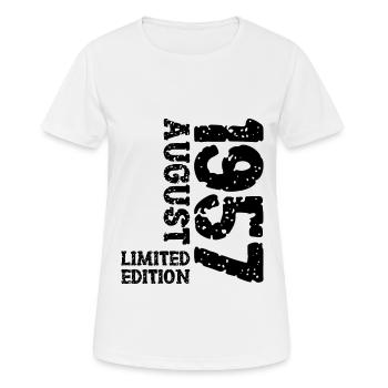 1957 August Limited Edition 66. Geburtstag Outfit - Frauen T-Shirt atmungsaktiv - Weiß - Vorne - AI Model Female 172 dark (172cm)