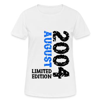 2004 August Limited Edition 19. Geburtstag Outfit - Frauen T-Shirt atmungsaktiv - Weiß - Vorne - AI Model Female 172 dark (172cm)