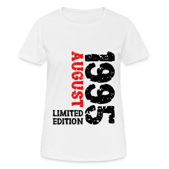 1995 August Limited Edition 28. Geburtstag Outfit - Frauen T-Shirt atmungsaktiv - Weiß - Vorne - AI Model Female 172 dark (172cm)