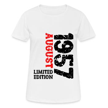 1957 August Limited Edition 66. Geburtstag Outfit - Frauen T-Shirt atmungsaktiv - Weiß - Vorne - AI Model Female 172 dark (172cm)