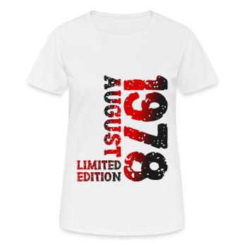 1978 Août Édition Limitée 45e Tenue d’anniversaire - T-shirt respirant Femme - blanc - Devant - AI Model Female 172 dark (172cm)