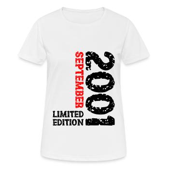 2001 September Limited Edition 22. Geburtstag Deko - Frauen T-Shirt atmungsaktiv - Weiß - Vorne - AI Model Female 172 dark (172cm)