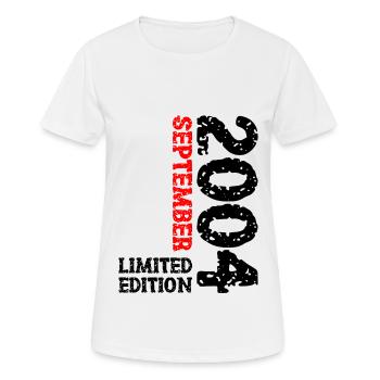 2004 September Limited Edition 19. Geburtstag Deko - Frauen T-Shirt atmungsaktiv - Weiß - Vorne - AI Model Female 172 dark (172cm)