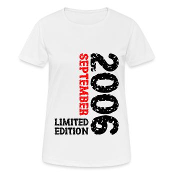 2006 September Limited Edition 17. Geburtstag Deko - Frauen T-Shirt atmungsaktiv - Weiß - Vorne - AI Model Female 172 dark (172cm)