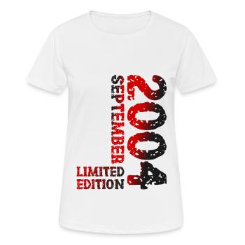 2004 September Limited Edition 19. Geburtstag Deko - Frauen T-Shirt atmungsaktiv - Weiß - Vorne - AI Model Female 172 dark (172cm)