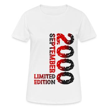 2000 Septembre Édition Limitée 23rd Birthday Deco - T-shirt respirant Femme - blanc - Devant - AI Model Female 172 dark (172cm)