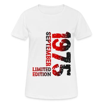 1975 September Limited Edition 48. Geburtstag Deko - Frauen T-Shirt atmungsaktiv - Weiß - Vorne - AI Model Female 172 dark (172cm)